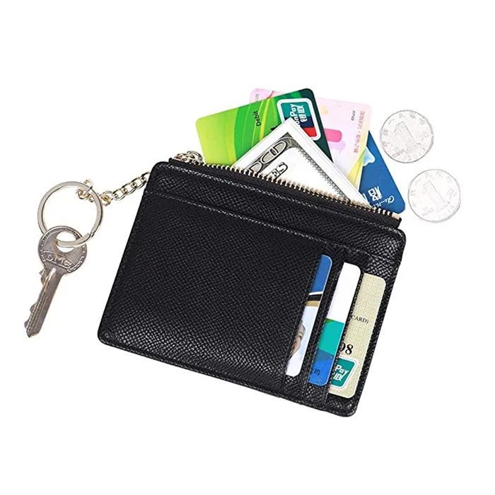 Leather Card Holder With Keychain Leather Card Holder With Keychain