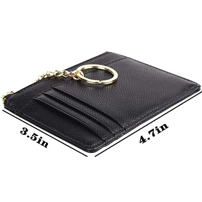 Leather Card Holder With Keychain Leather Card Holder With Keychain